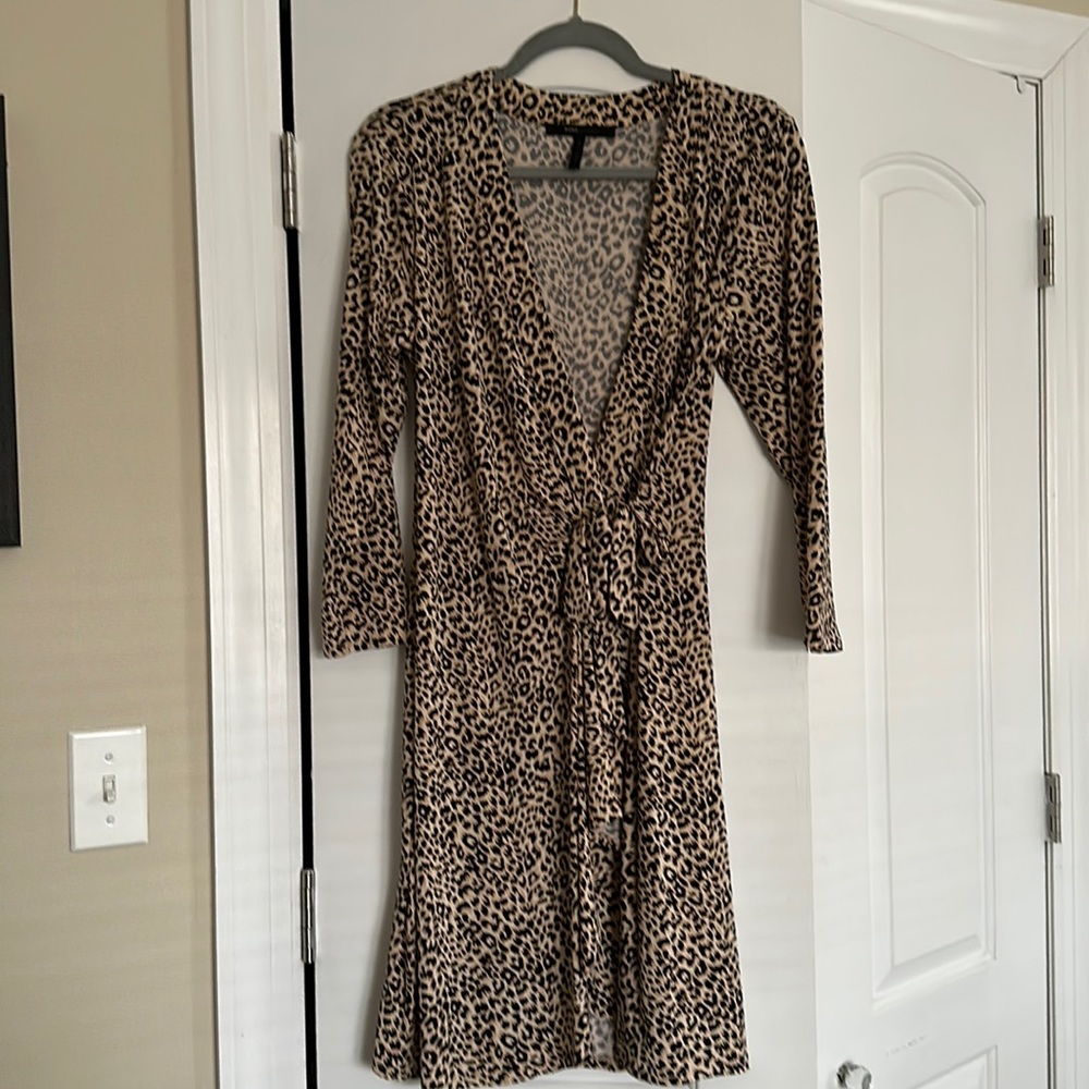 BCBG Leopard Print Wrap Dress